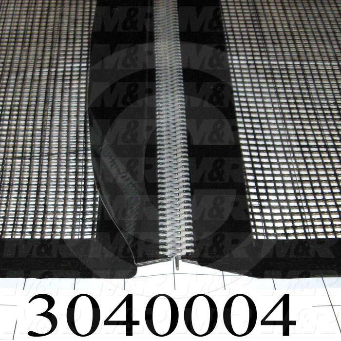 Mesh Conveyor Belt, Fiberglass, Black, With Flap, 24" Width, 170" Length