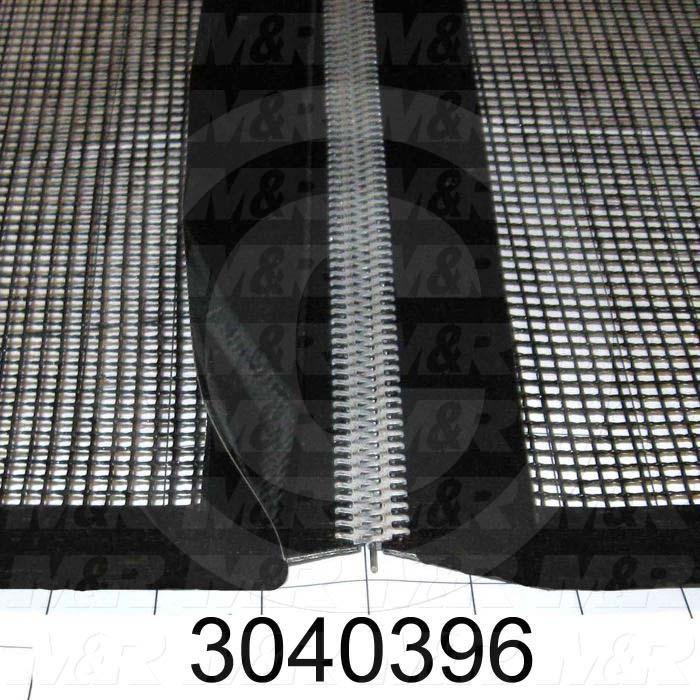 Mesh Conveyor Belt, Fiberglass, Black, With Flap, 24" Width, 238 in. Length