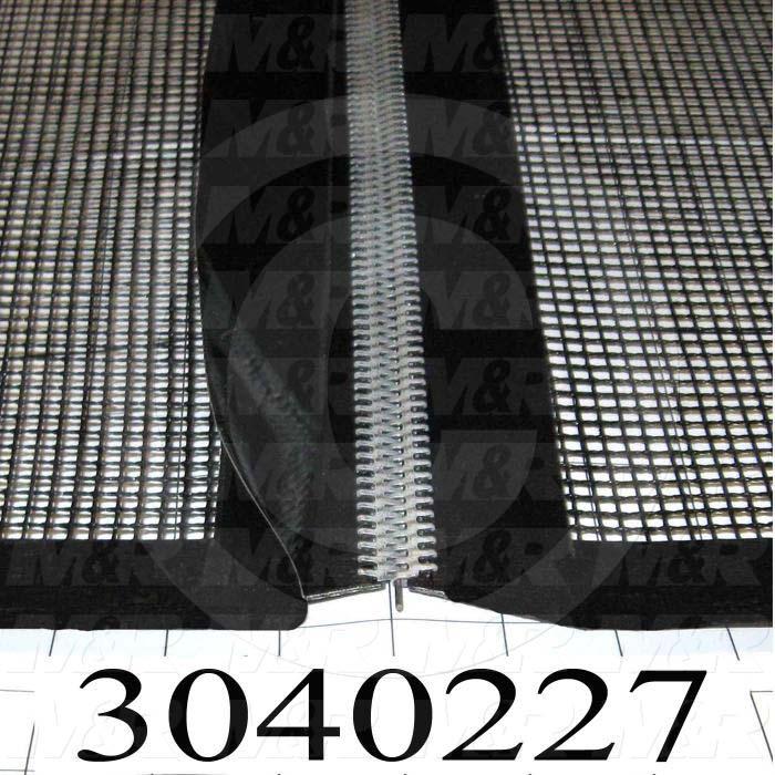 Mesh Conveyor Belt, Fiberglass, Black, With Flap, 24" Width, 288 in. Length