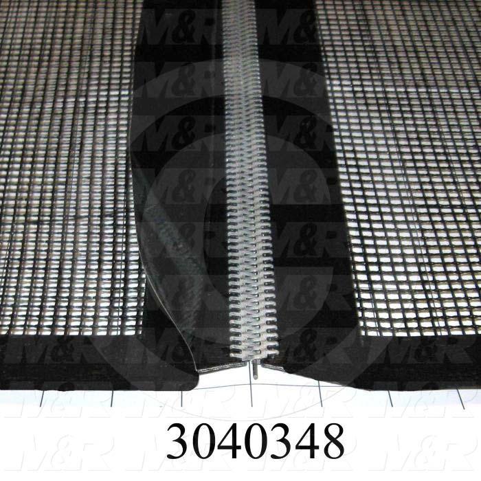 Mesh Conveyor Belt, Fiberglass, Black, With Flap, 32 in. Width, 780 in. Length