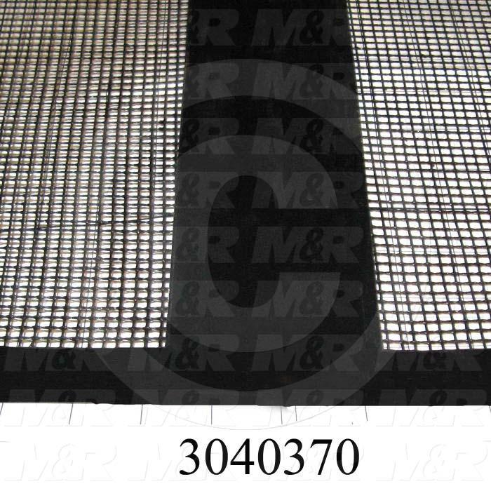 Mesh Conveyor Belt, Fiberglass, Black, With Flap, 36 in. Width, 355" Length, 1 Gal.
