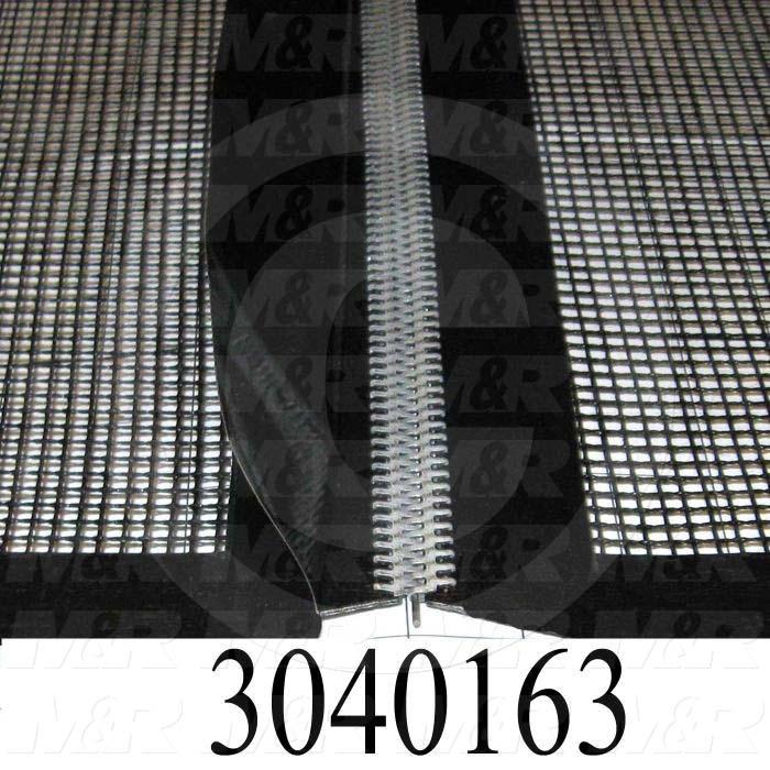 Mesh Conveyor Belt, Fiberglass, Black, With Flap, 36" Width, 328" Length