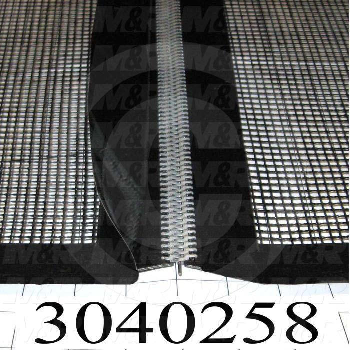 Mesh Conveyor Belt, Fiberglass, Black, With Flap, 36" Width, 483 in. Length