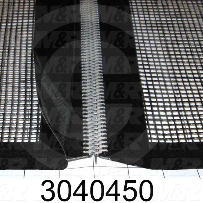 Mesh Conveyor Belt, Fiberglass, Black, With Flap, 36" Width, 603 in. Length