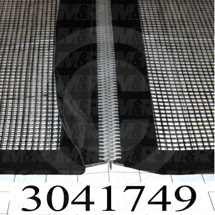 Mesh Conveyor Belt, Fiberglass, Black, With Flap, 38" Width, 576 in. Length