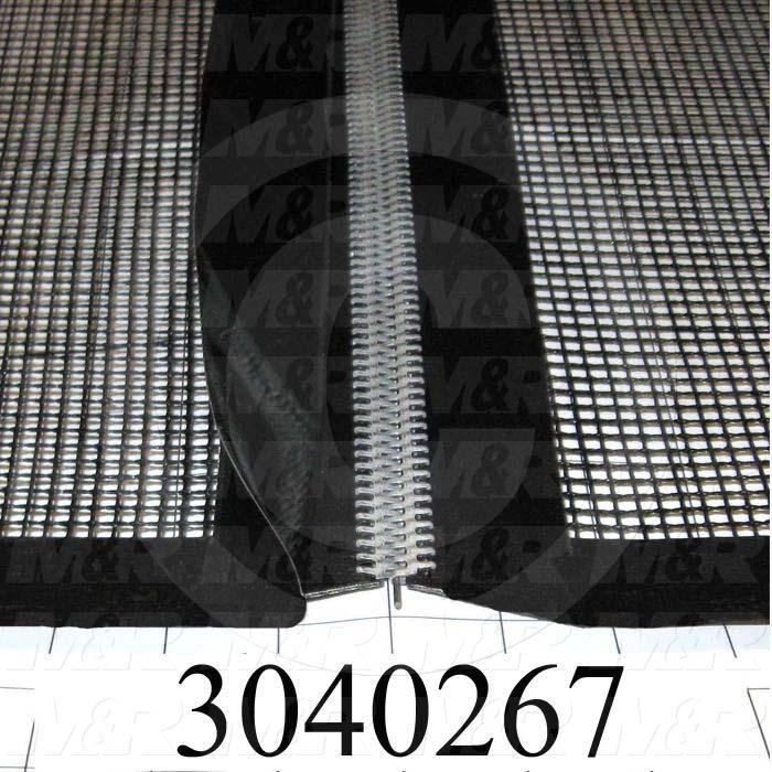 Mesh Conveyor Belt, Fiberglass, Black, With Flap, 48" Width, 120 in. Length