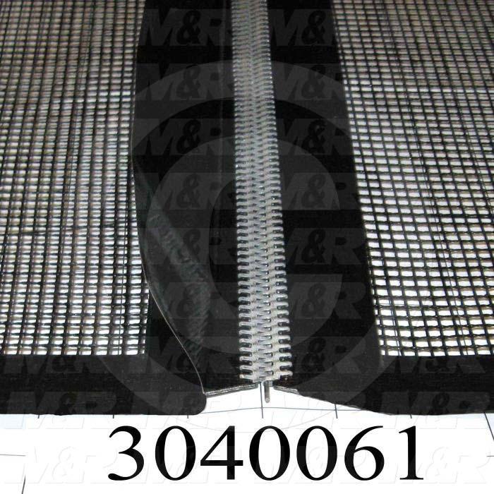 Mesh Conveyor Belt, Fiberglass, Black, With Flap, 48" Width, 387 in. Length