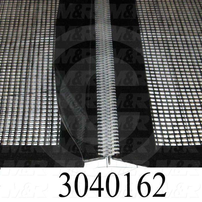 Mesh Conveyor Belt, Fiberglass, Black, With Flap, 48" Width, 396 in. Length