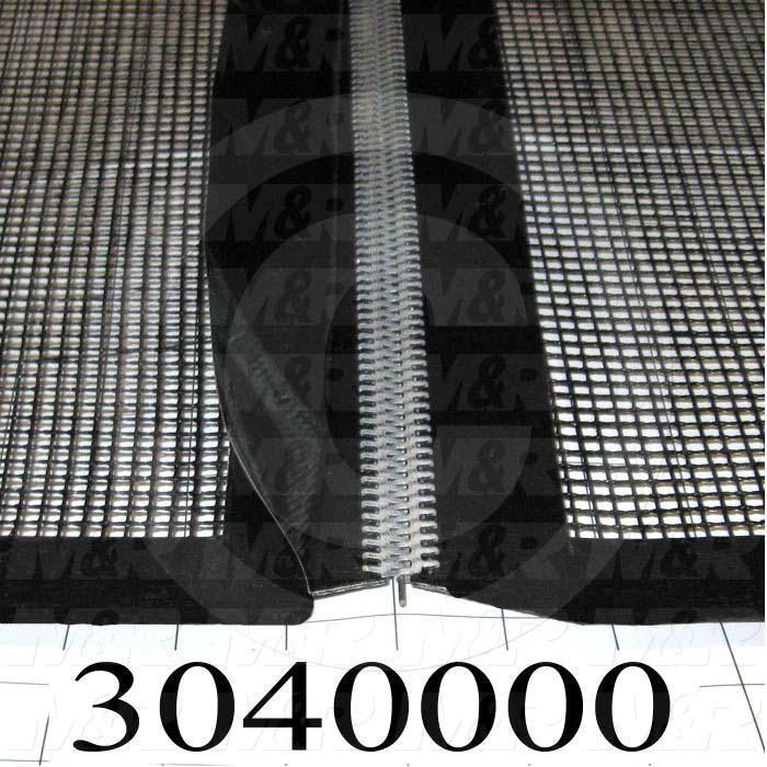 Mesh Conveyor Belt, Fiberglass, Black, With Flap, 48" Width, 471 in. Length