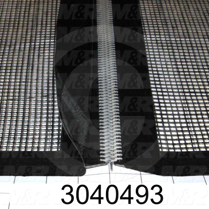 Mesh Conveyor Belt, Fiberglass, Black, With Flap, 48" Width, 485" Length
