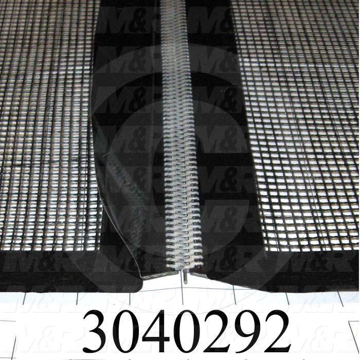 Mesh Conveyor Belt, Fiberglass, Black, With Flap, 48" Width, 492 in. Length