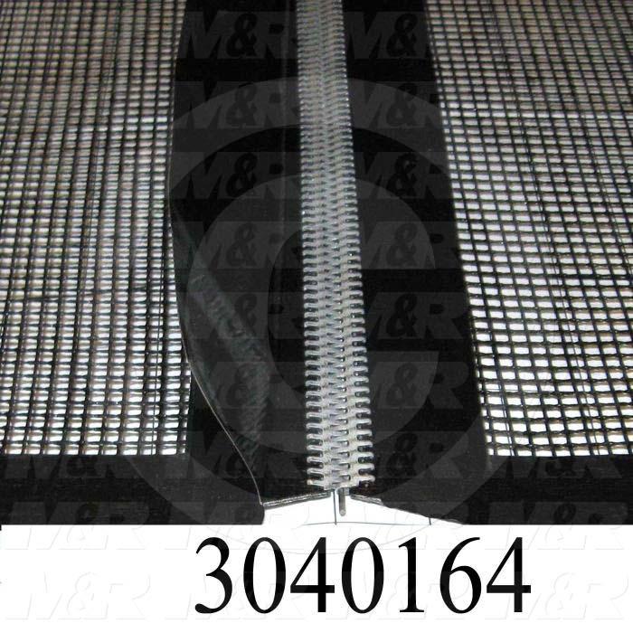 Mesh Conveyor Belt, Fiberglass, Black, With Flap, 48" Width, 582" Length