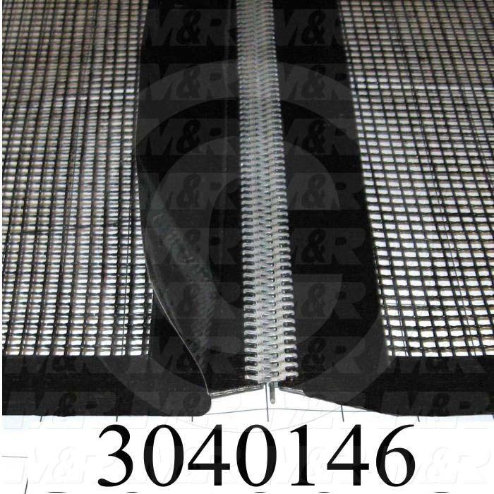 Mesh Conveyor Belt, Fiberglass, Black, With Flap, 48" Width, 684 in. Length
