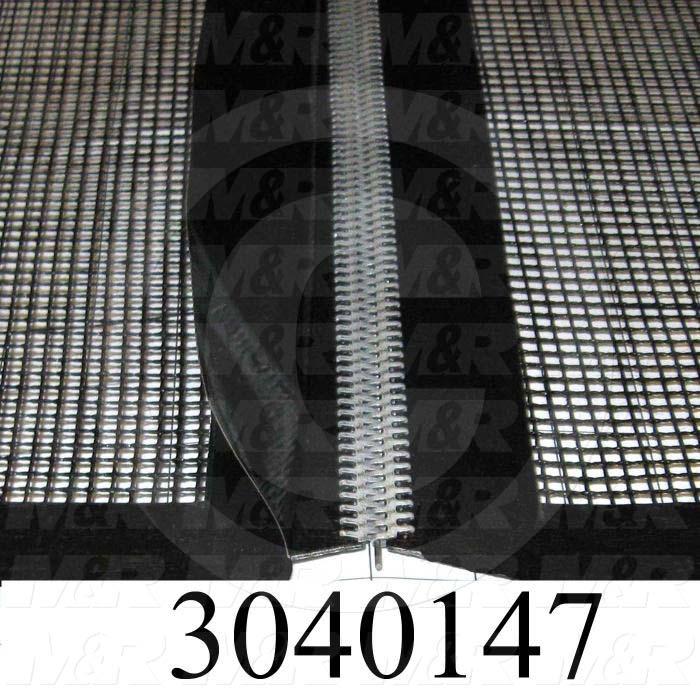 Mesh Conveyor Belt, Fiberglass, Black, With Flap, 48" Width, 780 in. Length