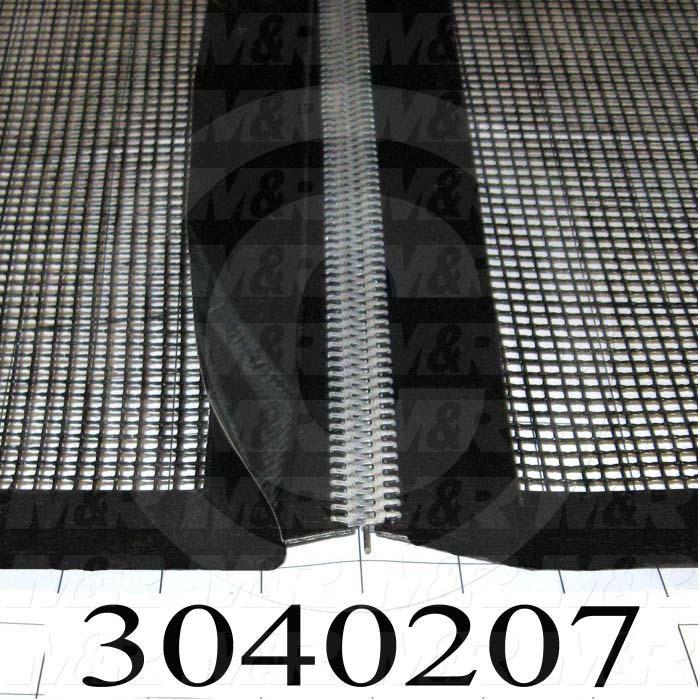 Mesh Conveyor Belt, Fiberglass, Black, With Flap, 60 in. Width, 396 in. Length