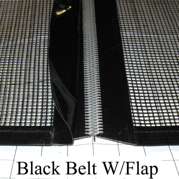 Mesh Conveyor Belt, Fiberglass, Black, With Flap, 60 in. Width, 627 in. Length