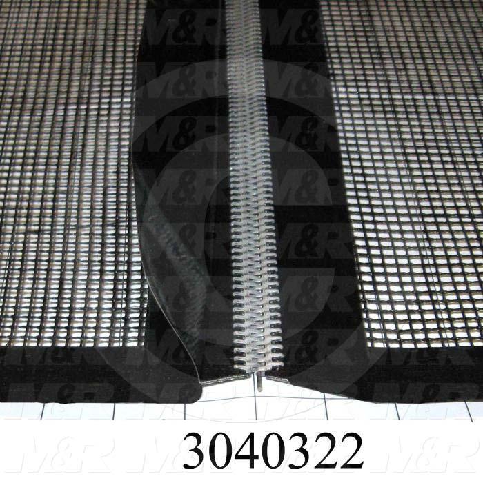 Mesh Conveyor Belt, Fiberglass, Black, With Flap, 60 in. Width, 732 in. Length