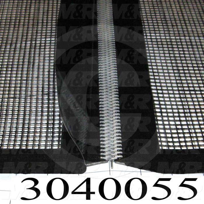 Mesh Conveyor Belt, Fiberglass, Black, With Flap, 60 in. Width, 780 in. Length
