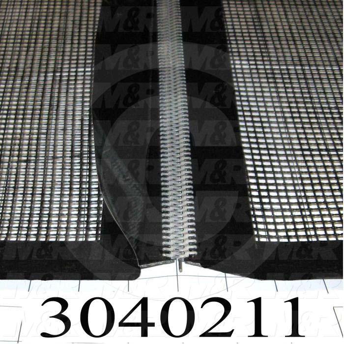 Mesh Conveyor Belt, Fiberglass, Black, With Flap, 60 in. Width, 96 in. Length