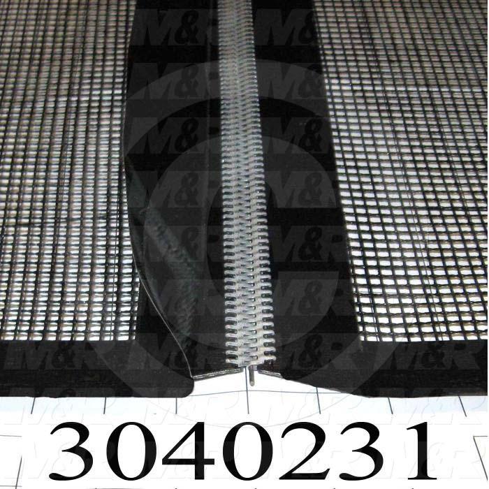 Mesh Conveyor Belt, Fiberglass, Black, With Flap, 72" Width, 688 in. Length