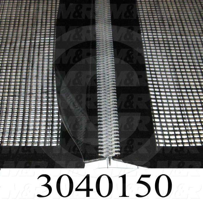 Mesh Conveyor Belt, Fiberglass, Black, With Flap, 72" Width, 874 in. Length