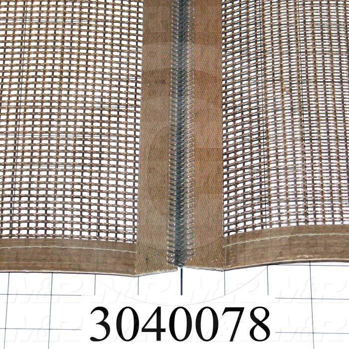 Mesh Conveyor Belt, Fiberglass, Tan, No Flap, 38" Width, 260" Length