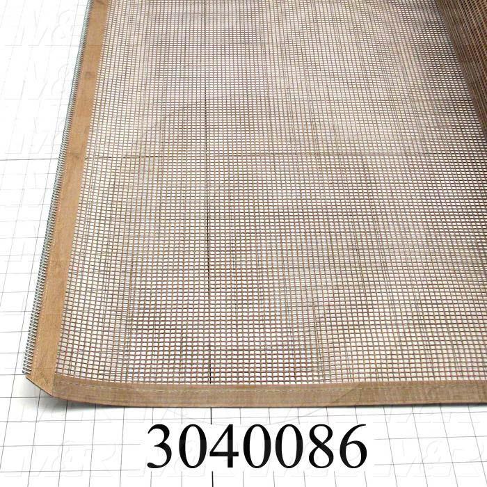 Mesh Conveyor Belt, Fiberglass, Tan, No Flap, 48" Width, 380 in. Length
