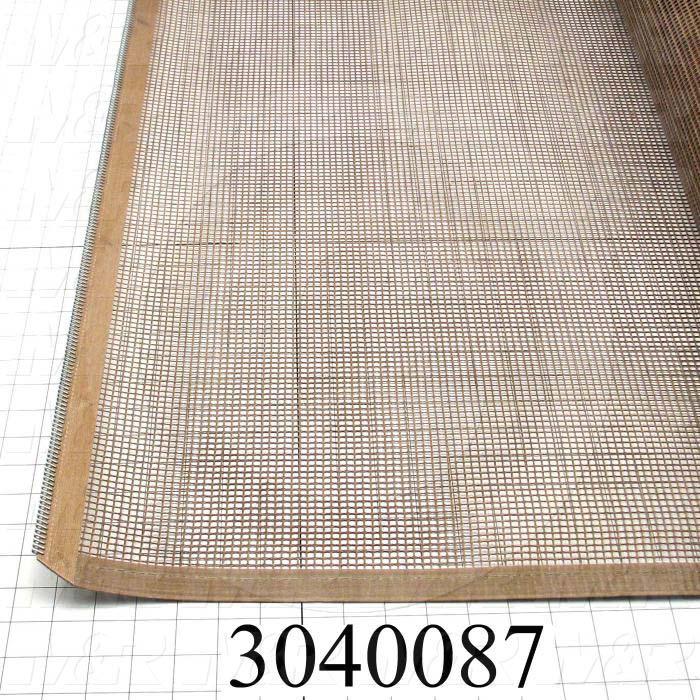 Mesh Conveyor Belt, Fiberglass, Tan, No Flap, 54 in. Width, 380 in. Length