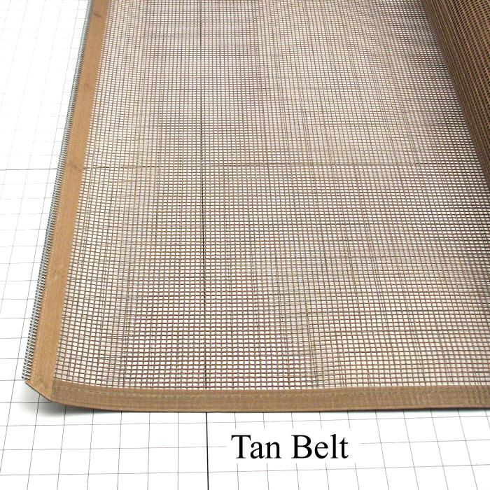 Mesh Conveyor Belt, Fiberglass, Tan, No Flap, 60 in. Width, 260" Length, 1 Gal.