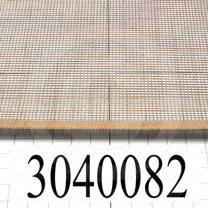 Mesh Conveyor Belt, Fiberglass, Tan, No Flap, 72" Width, 380 in. Length