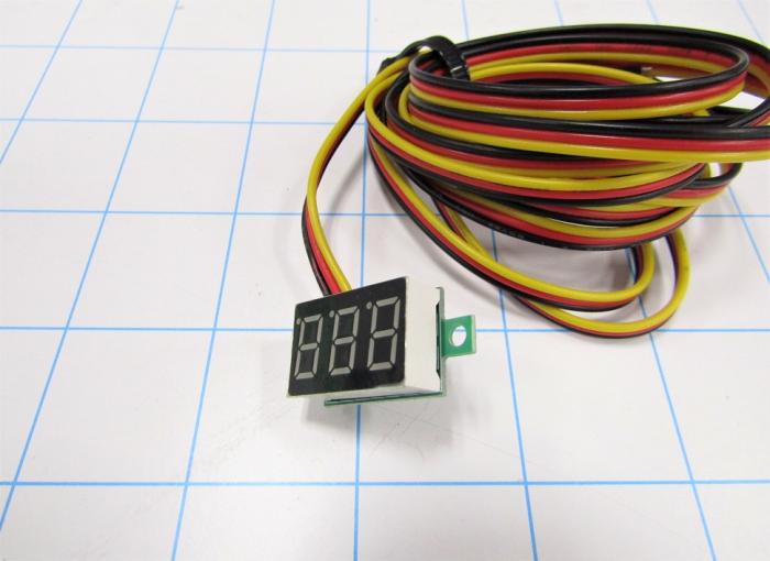 Meter, DC Voltage Digital Panel Meter, 5-32VDC, 3 Segment Display, Green, 0-32VDC