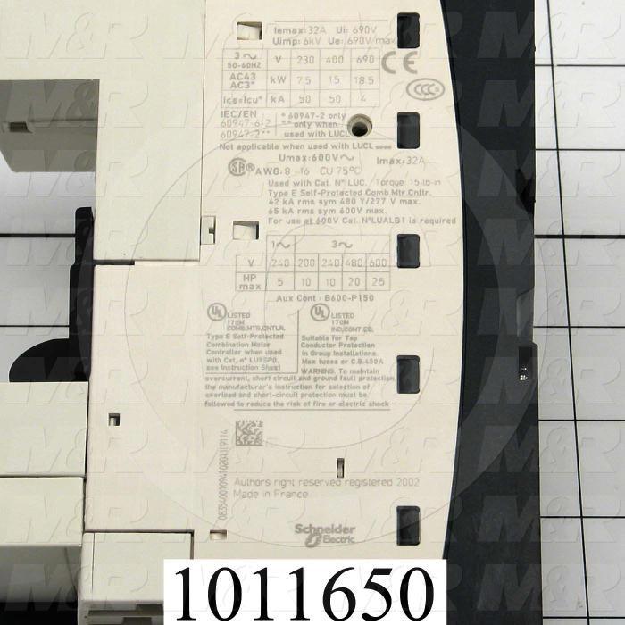 Motor Starter Power Base, 110-240VAC Coil, 32A