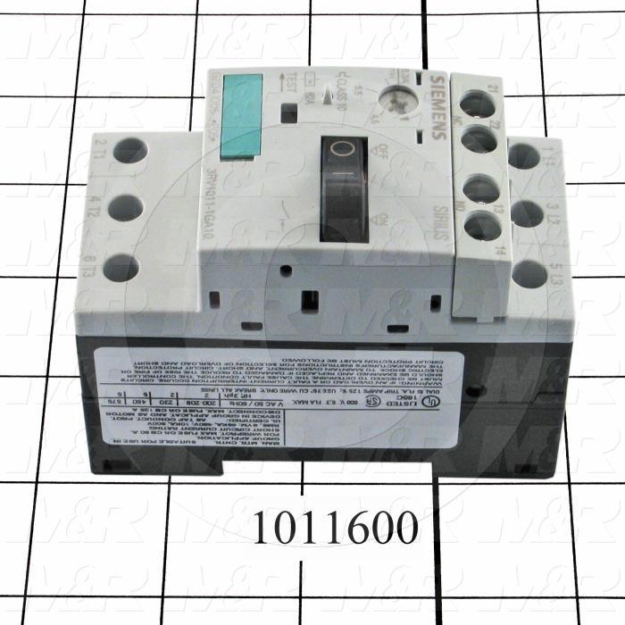 Motor Starter Protector, 1.1A Minimum Current, 1.6A Maximum Current, 0.75 HP @ 3PH 480VAC