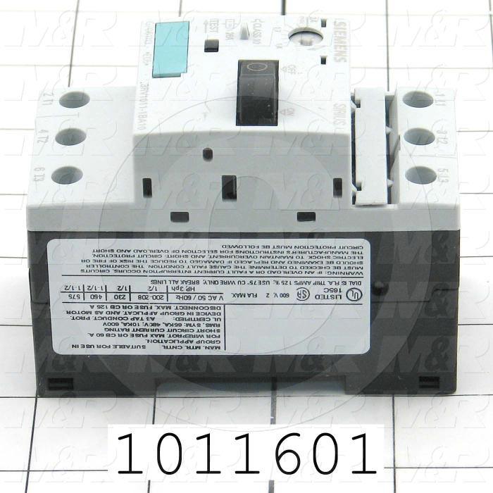 Motor Starter Protector, 1.4A Minimum Current, 2A Maximum Current, 1 HP @ 3PH 480VAC
