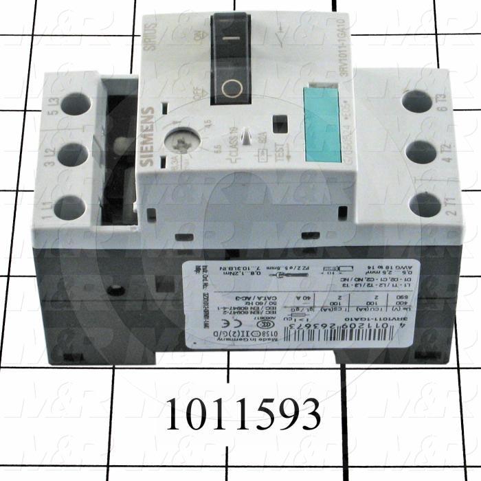 Motor Starter Protector, 4.5A Minimum Current, 6.3A Maximum Current, 5 HP @ 3PH 480VAC