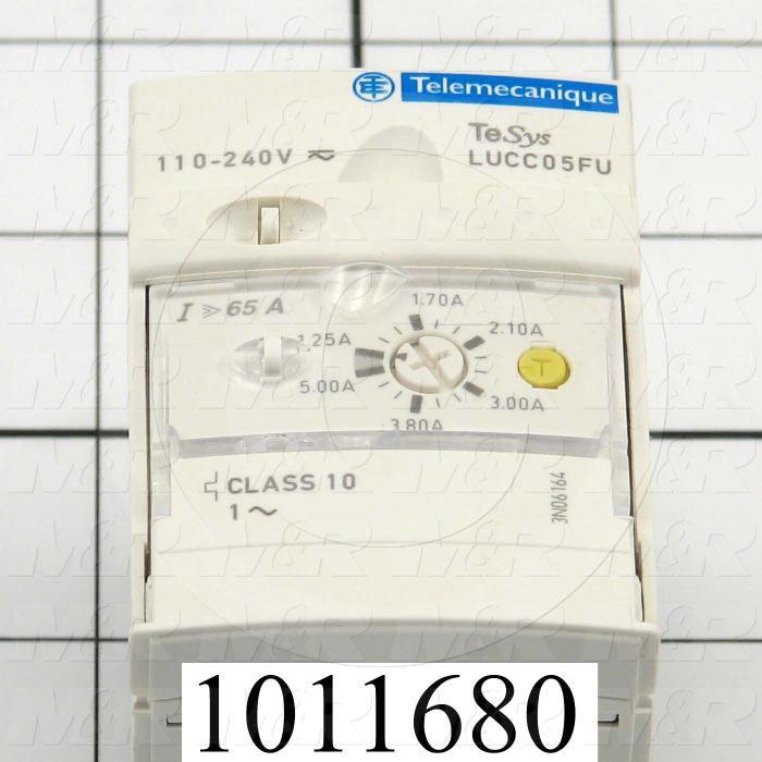 Motor Starter Protector, Single Phase, 110-240VAC, 1.25A Minimum Current, 5A Maximum Current