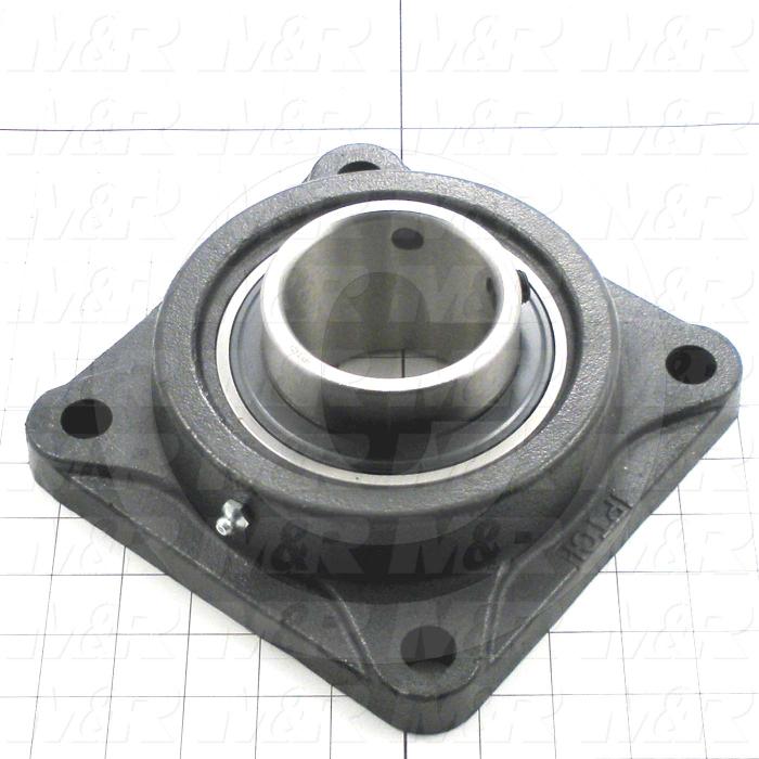 Mounted Bearing Units, Ball, Four-Bolt Square Flange Housing Type, 2.94" Inside Diameter, Sealed Seal Type, 3/4" Bolt Mounting Holes, 2.406" Height, 7.75" Width