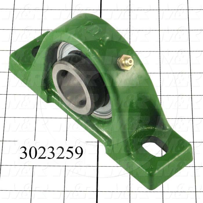 Mounted Bearing Units, Ball, Pillow Block Housing Type, 1.25 in. Inside Diameter, Slot 1/2"X 9/16" Mounting Holes, 6.75" Overall Length, 3.63" Height, 1.88" Base Width