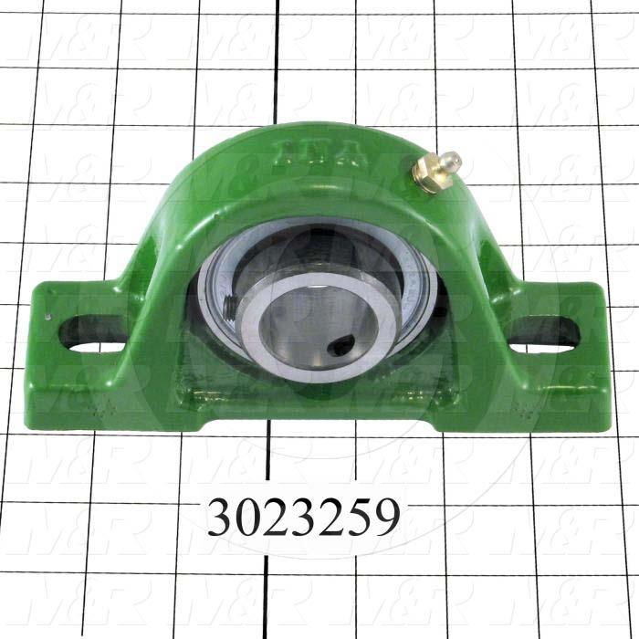 Mounted Bearing Units, Ball, Pillow Block Housing Type, 1.25 in. Inside Diameter, Slot 1/2"X 9/16" Mounting Holes, 6.75" Overall Length, 3.63" Height, 1.88" Base Width