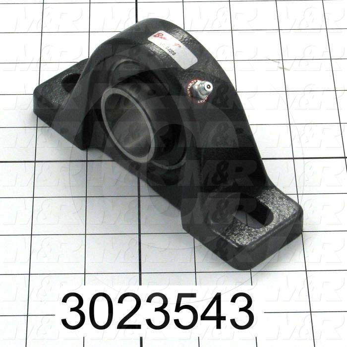 Mounted Bearing Units, Ball, Pillow Block Housing Type, 1.25 in. Inside Diameter, Slot 9/16"X 15/16" Mounting Holes, 6.19" Overall Length, 3.16" Height, 1.75" Base Width