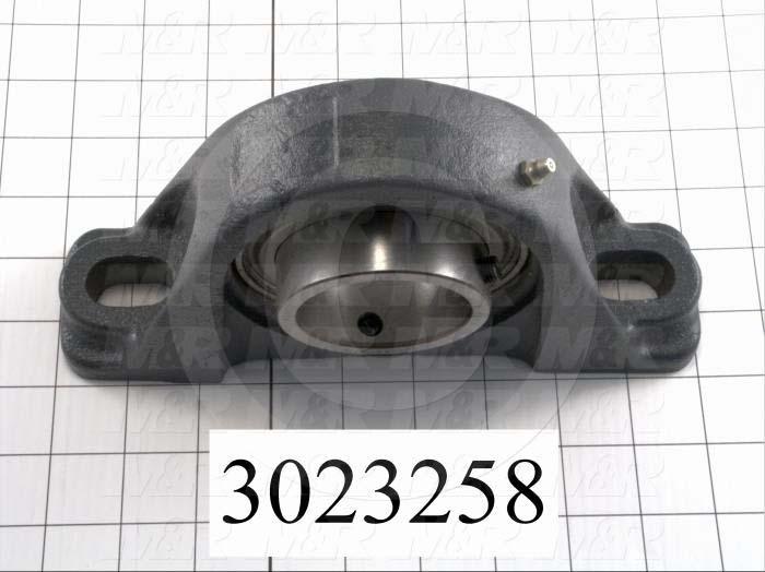 Mounted Bearing Units, Ball, Pillow Block Housing Type, 2.19" Inside Diameter, Slot 5/8" X 15/32" Mounting Holes, 8.38" Overall Length, 4.94" Height, 2.25" Base Width