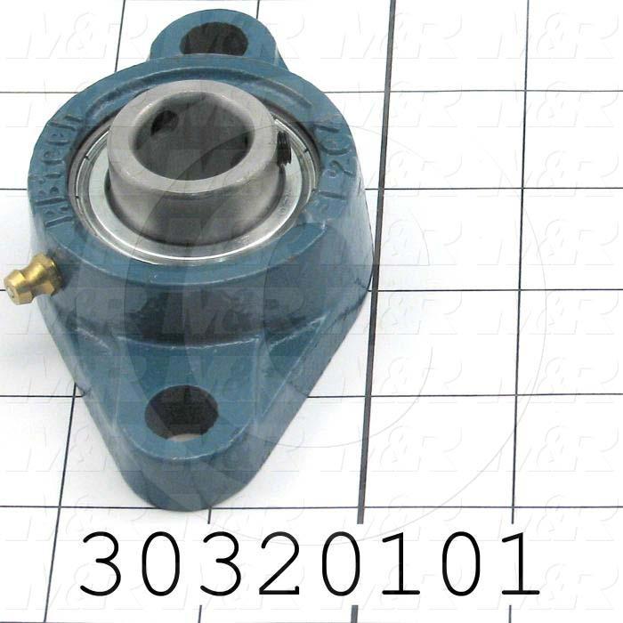 Mounted Bearing Units, Ball, Two-Bolt Flange Housing Type, 0.75 in. Inside Diameter, Double Shielded Seal Type, 7/16" Mounting Holes, 4.50" Overall Length, 1.25" Height, 2.38 in. Width