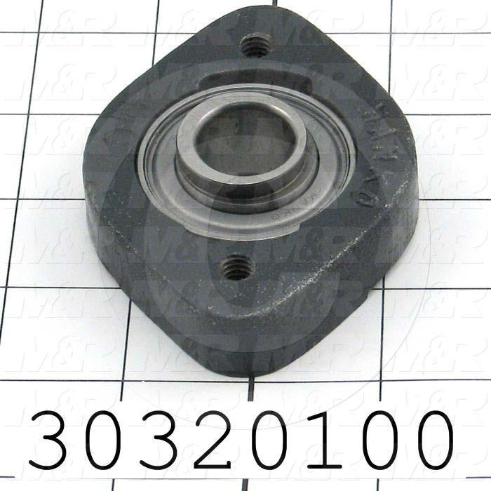 Mounted Bearing Units, Ball, Two-Bolt Flange Housing Type, 0.75 in. Inside Diameter, Double Shielded Seal Type, Tapped 5/16-18 Mounting Holes, 3.56" Overall Length, 2.63" Height