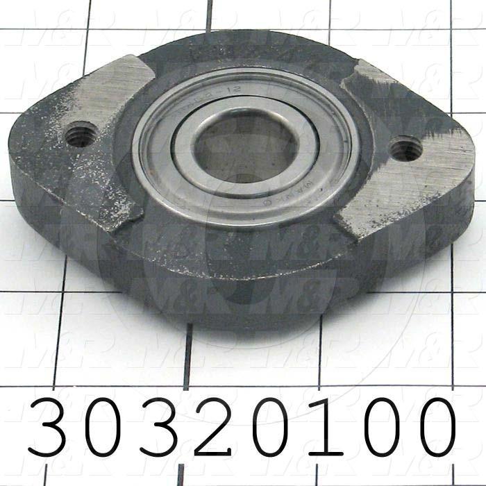 Mounted Bearing Units, Ball, Two-Bolt Flange Housing Type, 0.75 in. Inside Diameter, Double Shielded Seal Type, Tapped 5/16-18 Mounting Holes, 3.56" Overall Length, 2.63" Height