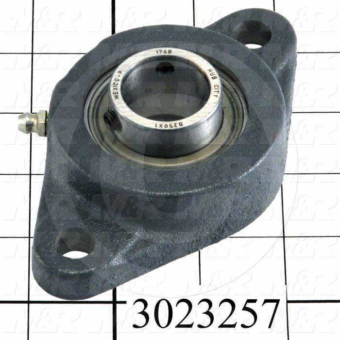 Mounted Bearing Units, Ball, Two-Bolt Flange Housing Type, 1.00" Inside Diameter, 15/32" Mounting Holes