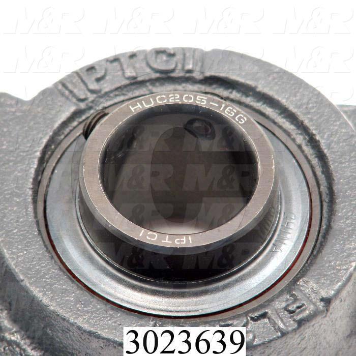Mounted Bearing Units, Ball, Two-Bolt Flange Housing Type, 1.00" Inside Diameter, High Temp. 400  Deg. F Seal Type, 0.906" Mounting Holes, 4.88 in. Overall Length, 1.44" Height