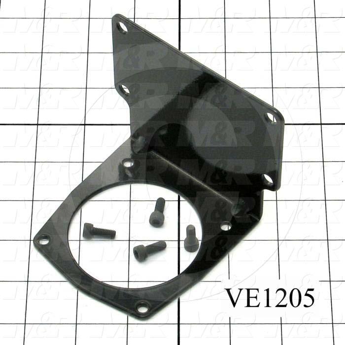 Mounting Brackets, Function Motor Mounting, Helios M&R Machines, 3.63" Length, 4.313" Width, 3.75" Height, 12 GA Thickness, Steel Material, Zinc Plated Finish