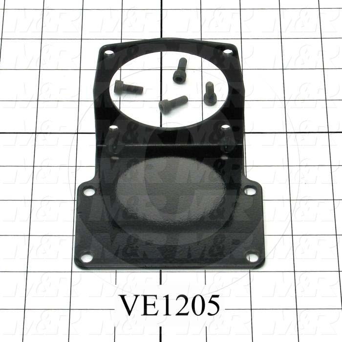 Mounting Brackets, Function Motor Mounting, Helios M&R Machines, 3.63" Length, 4.313" Width, 3.75" Height, 12 GA Thickness, Steel Material, Zinc Plated Finish