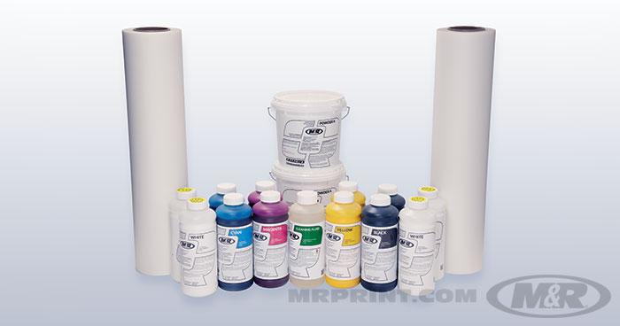 M&R Quatro™ consumables feature inks, cleaning fluid, powder and film