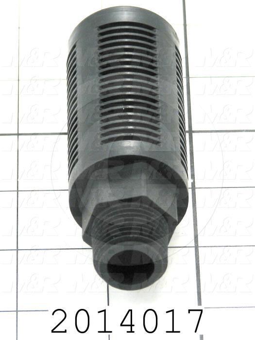 Muffler, 1/2 NPT Port Size IN, 30 dB Noise Reduction, 90 sqmm Effective Area